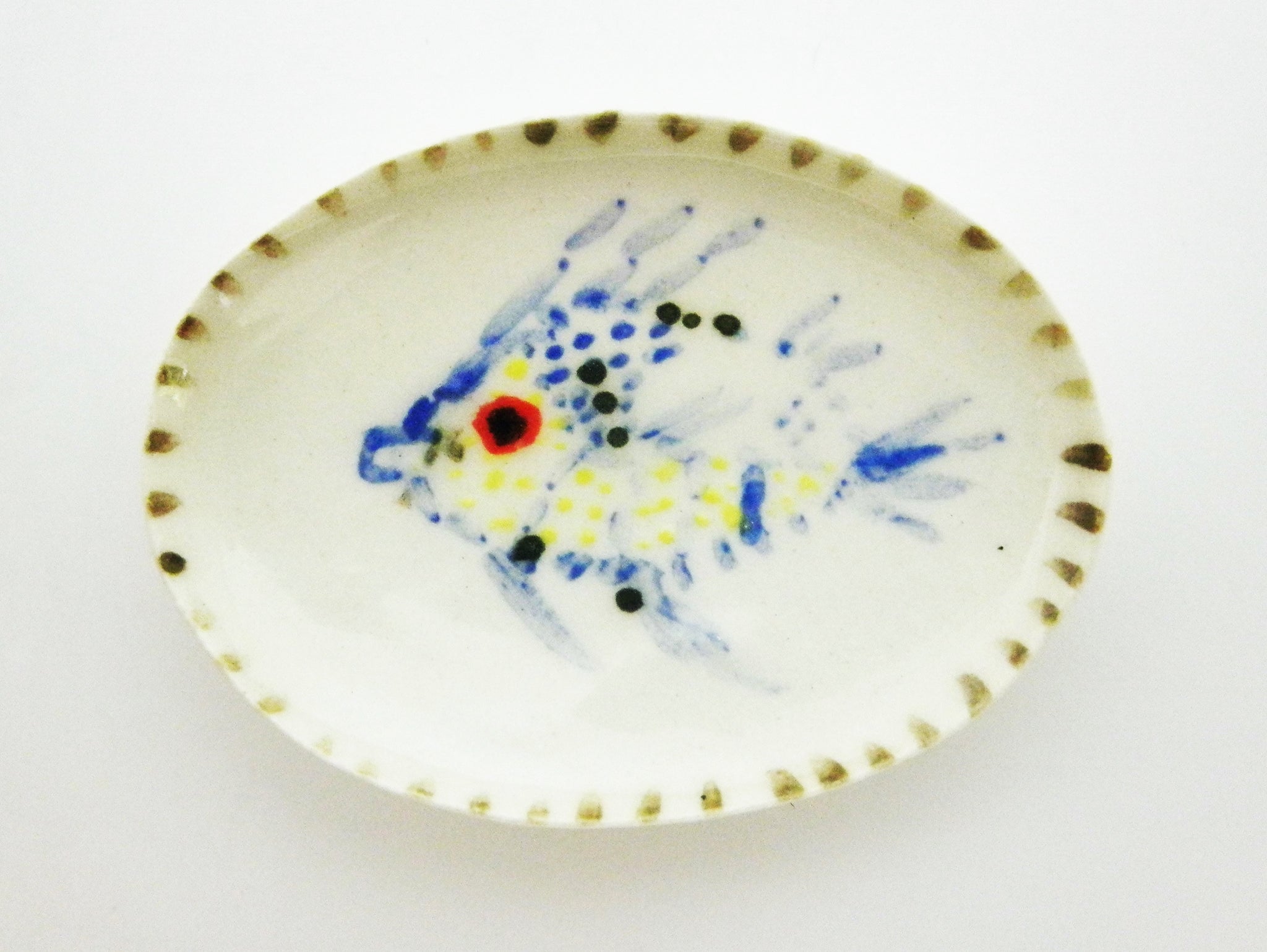 Miniature Picasso inspired ceramic dish - fish