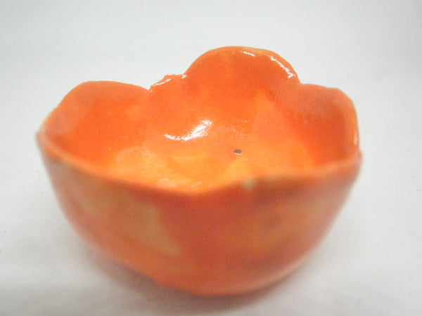 Miniature big ceramic bowl orange