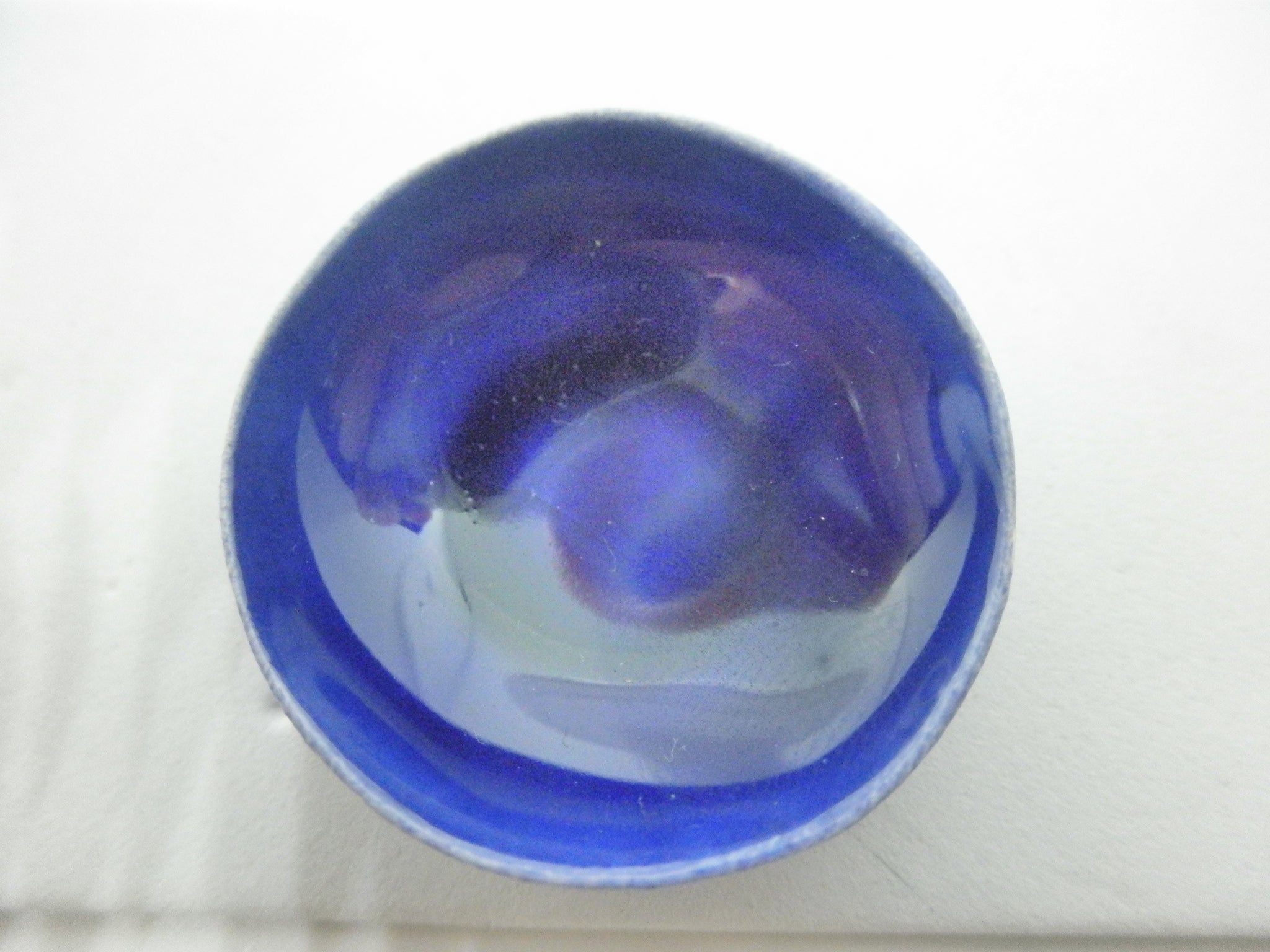 Miniature ceramic bowl royal blue
