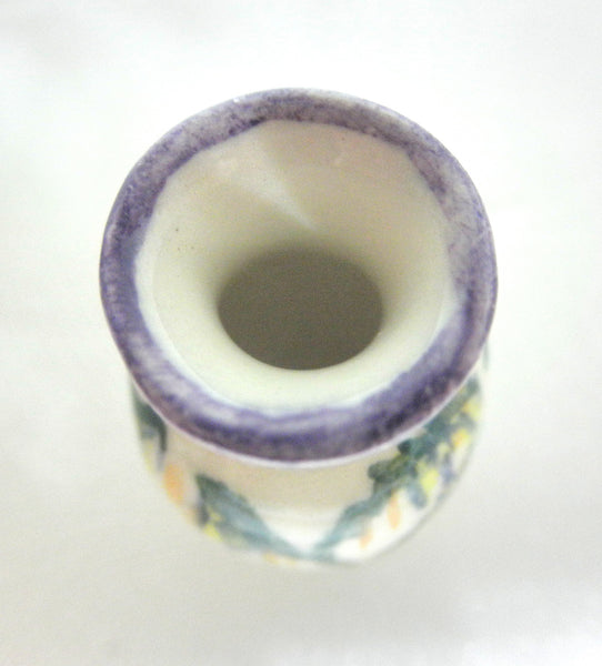 Miniature Clarisse Cliff inspired ceramic round vase