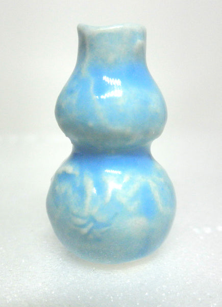 Dollhouse Miniature doule gourd vase - blue