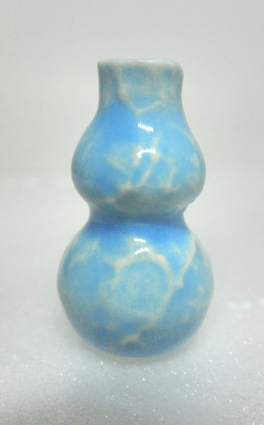 Dollhouse Miniature doule gourd vase - blue