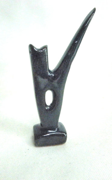 Miniature ceramic sculpture - cat black 1/12th