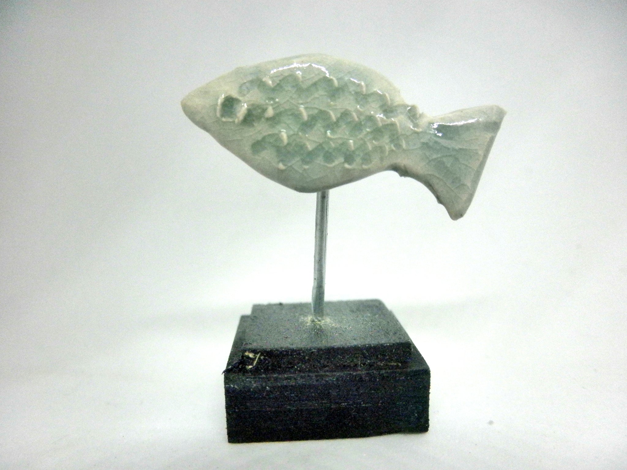 Miniature beach decor celadon fish sculpture