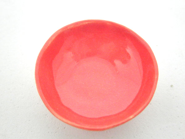 Miniature ceramic bowl red