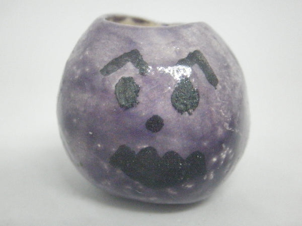 Miniature ceramic Halloween candy dish purple