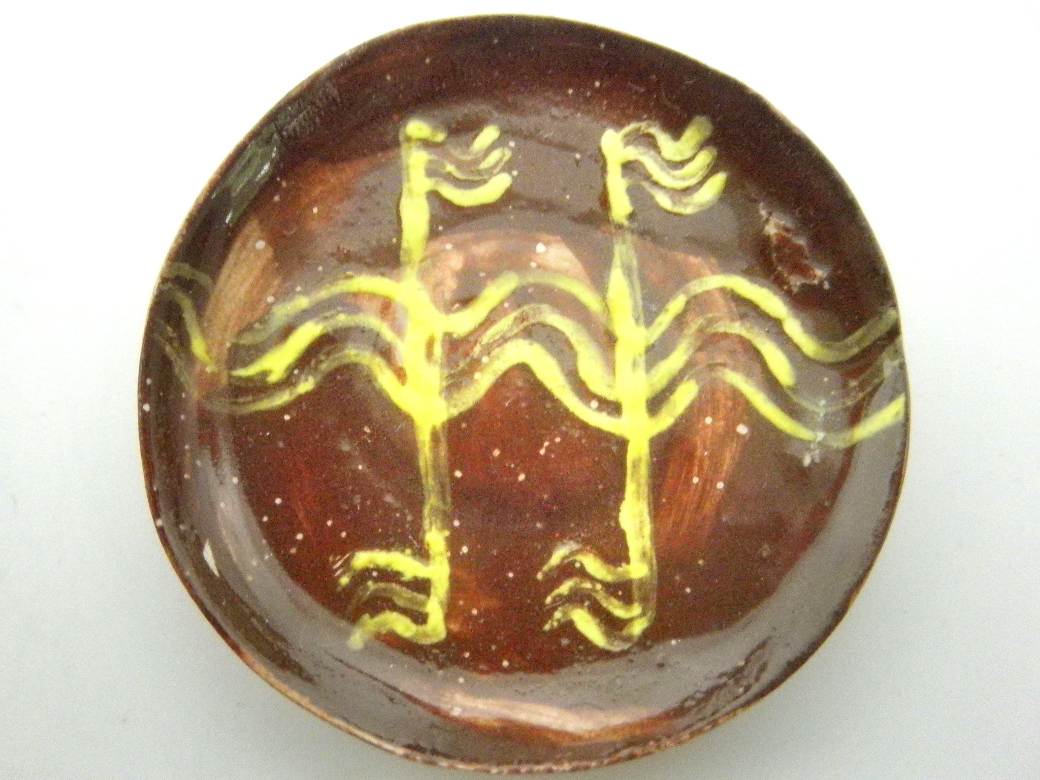 Miniature Pennsylvania slipware platter - sticks