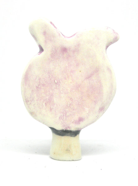 Miniature ceramic sculpture - Bird lady purple