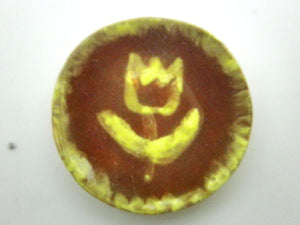Miniature Pennsylvania slipware plate - tulip