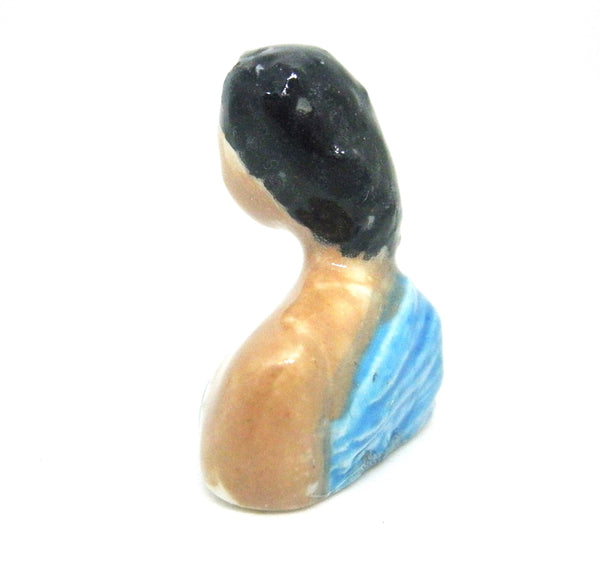 Miniature collector's art deco ceramic figurine woman bust