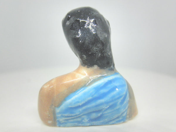 Miniature collector's art deco ceramic figurine woman bust