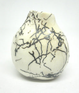 Dollhouse Miniature ceramic gourd shaped vase with hair decoration