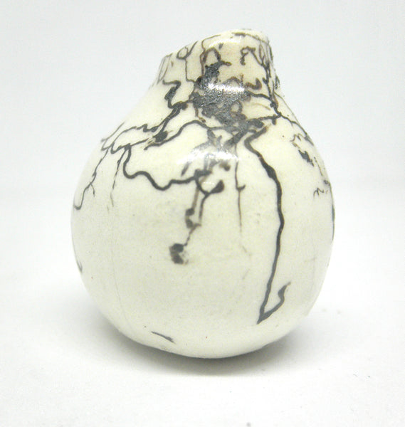 Dollhouse Miniature ceramic gourd shaped vase with hair decoration