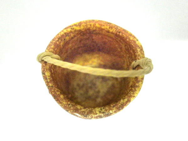 Miniature ceramic water bucket -brown