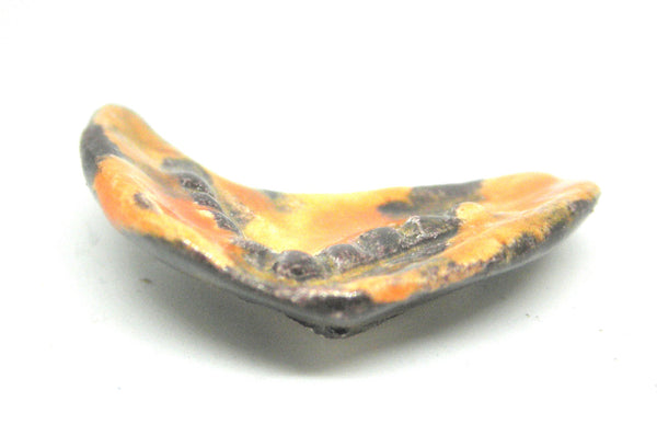 Miniature mid-century boomerang ashtray - brown and orange