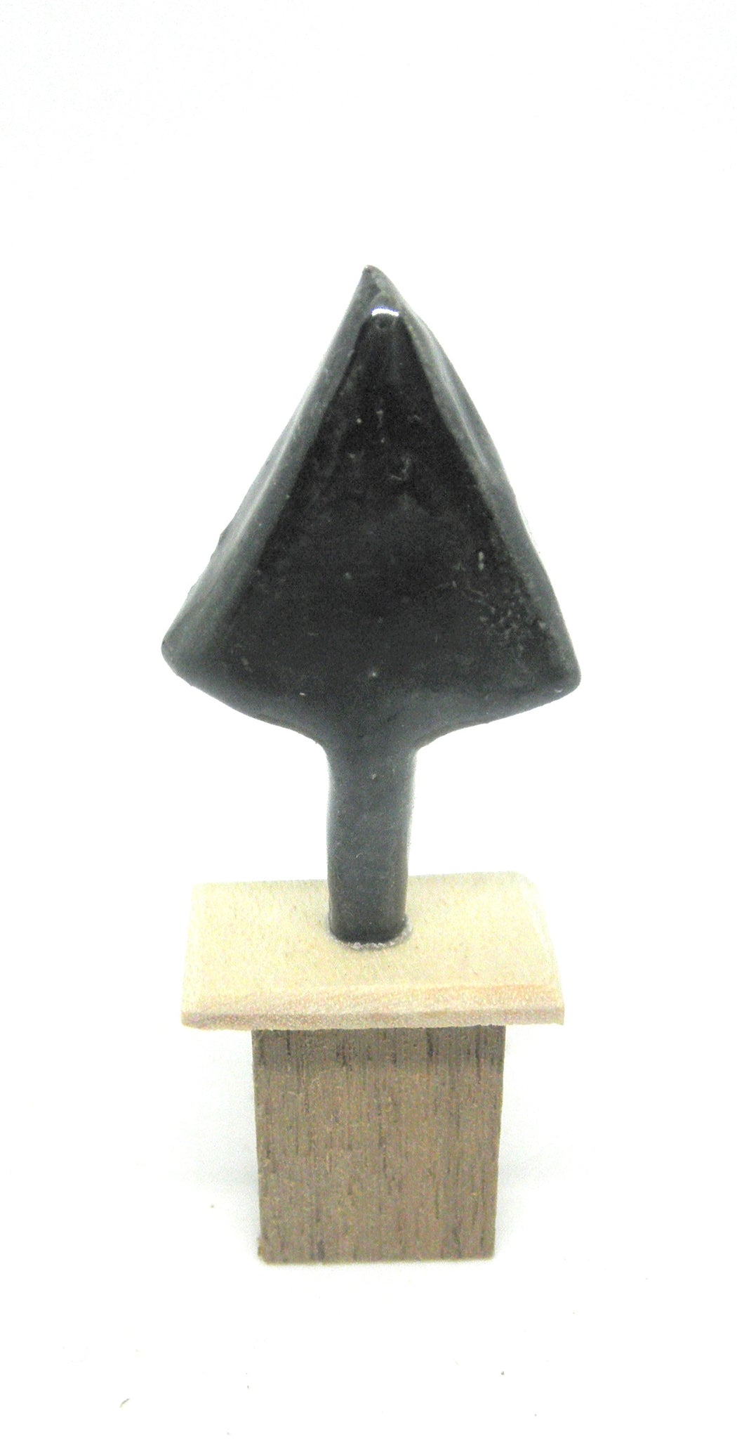 Miniature ceramic modern sculpture black arrow