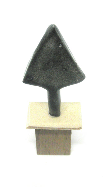 Miniature ceramic modern sculpture black arrow