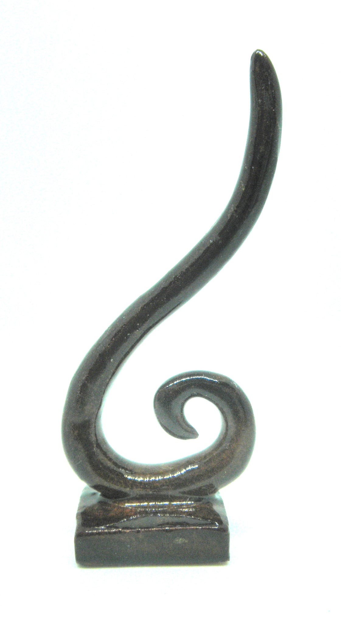 Miniature modern ceramic sculpture - brown swirl