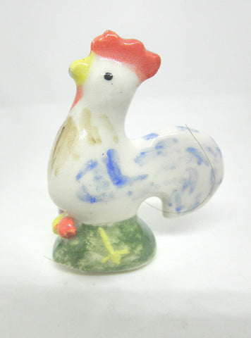 Miniature Ceramic Majolica colorful Rooster