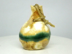 Dollhouse Miniature ceramic gourd vase with rope