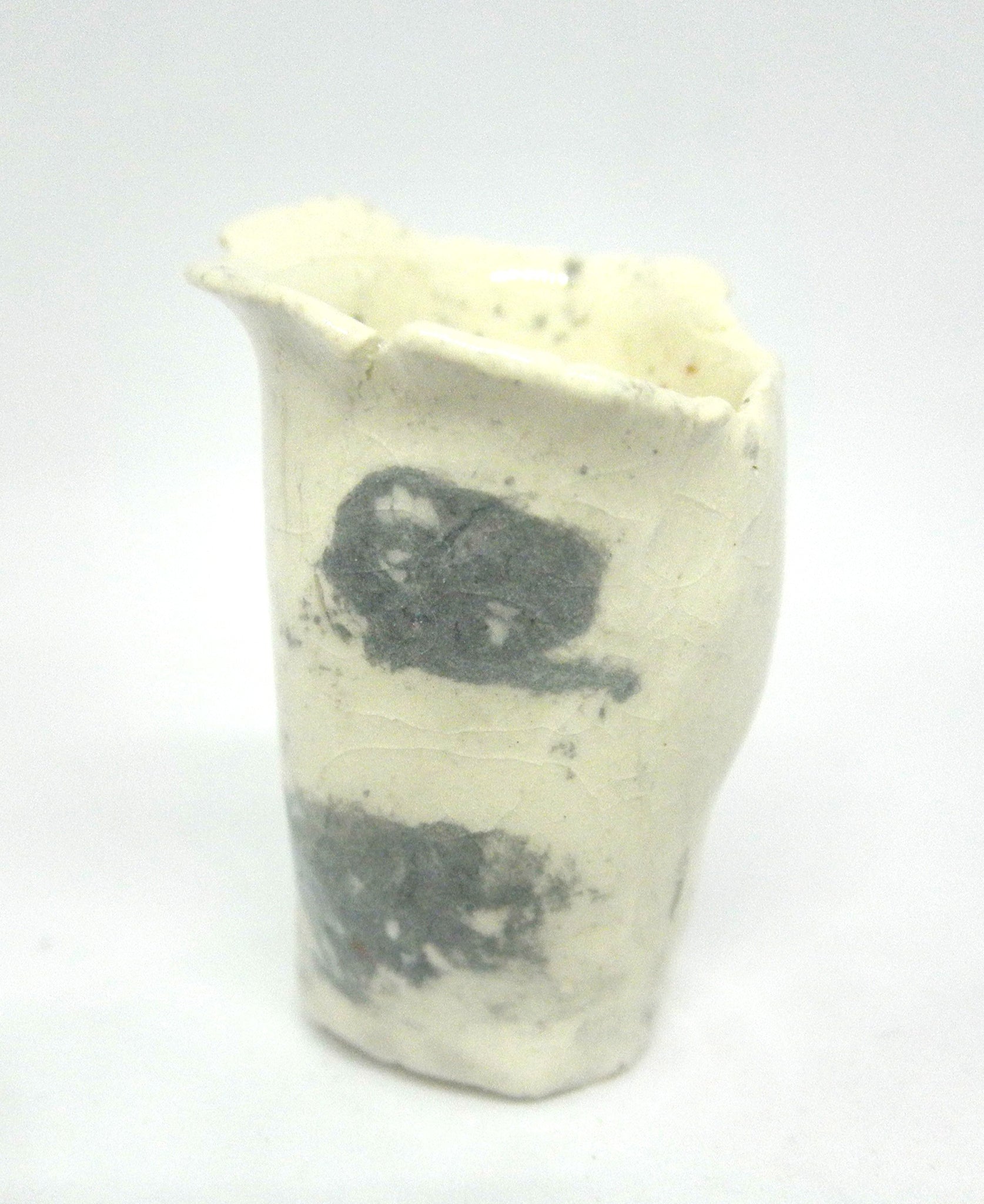 Miniature ceramic artistic vase grey