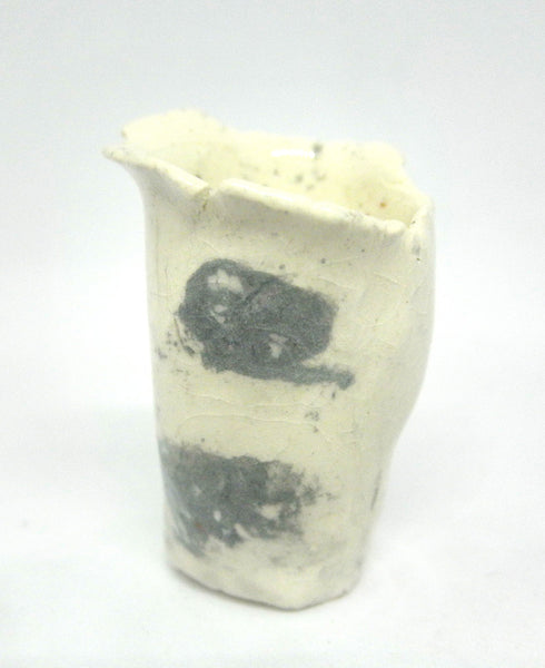 Miniature ceramic artistic vase grey