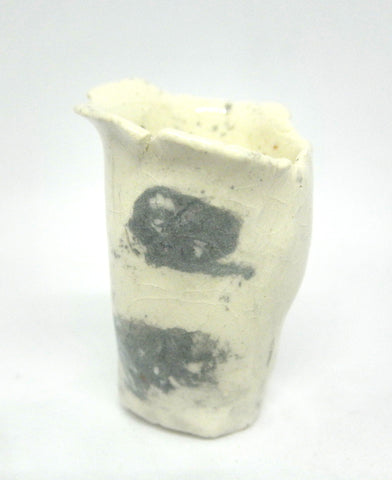 Miniature ceramic artistic vase grey