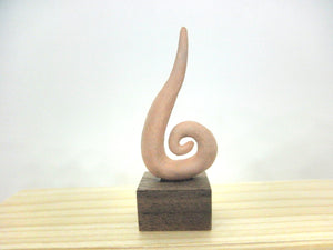 Miniature modern ceramic terra cotta sculpture - swirl