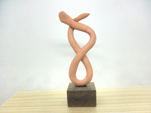 Miniature modern ceramic terra cotta sculpture - Twist