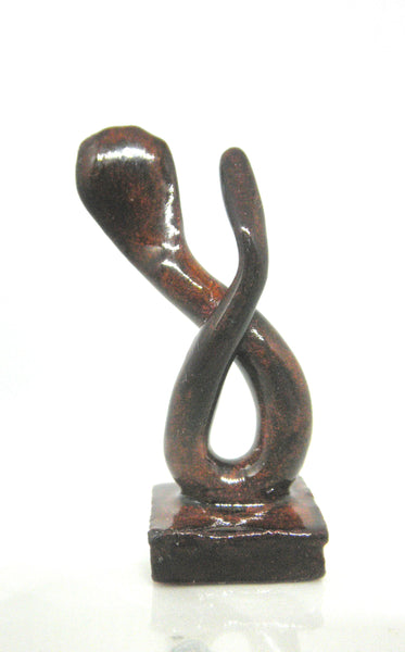 Miniature ceramic figurine modern abstract - snake like