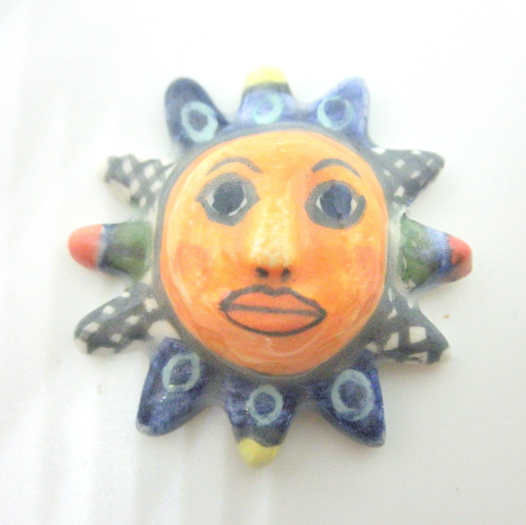 Miniature ceramic Mexican Sun sculpture #3