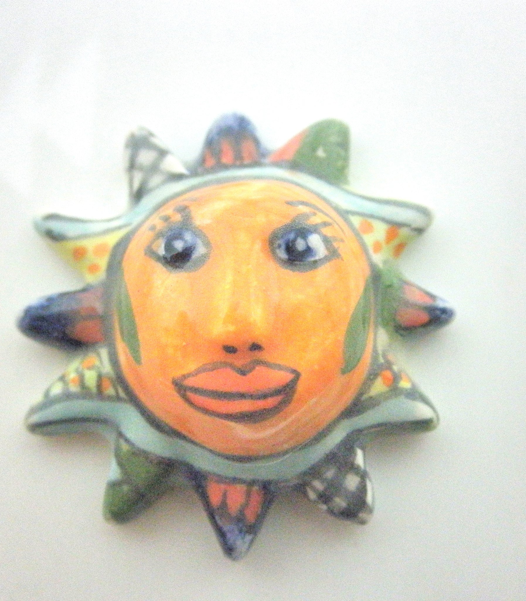 Miniature ceramic Mexican Sun sculpture #1