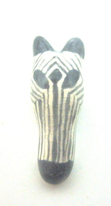 Miniature African art animal mask - zebra #1