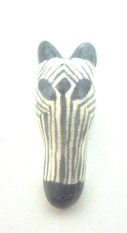 Miniature African art animal mask - zebra #1