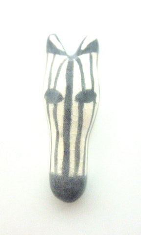 Miniature African art animal mask - zebra #2