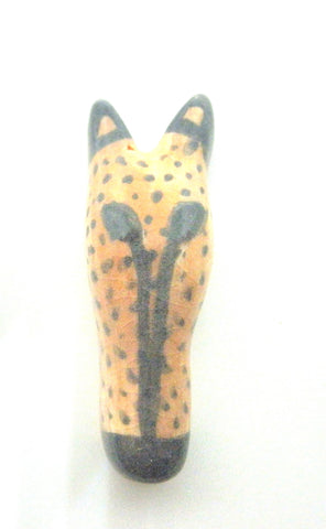 Miniature African art animal mask - cheetah