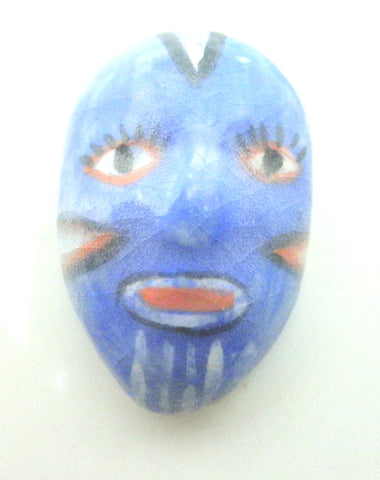 Miniature African art mask- blue