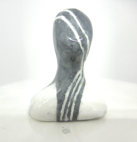 Miniature OOAK Modern sculpture - black and white