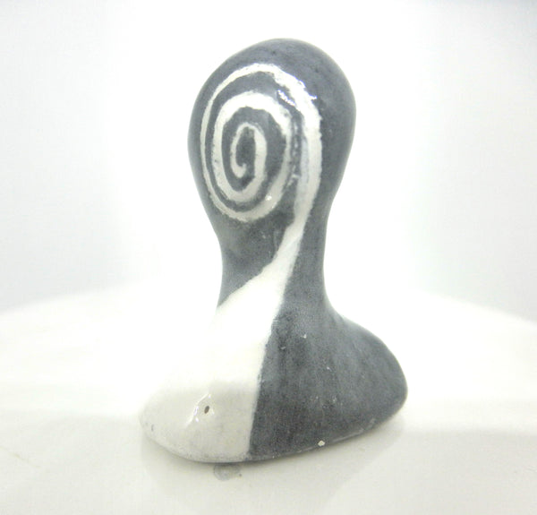 Miniature OOAK Modern sculpture - black and white