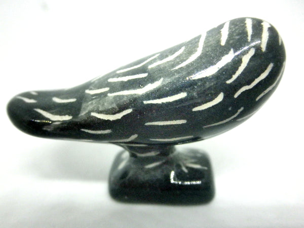 Miniature Picasso inspired ceramic sculpture -  dark owl #A