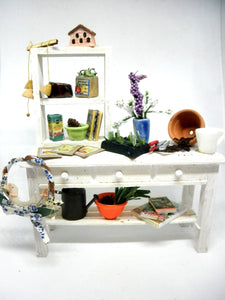 Miniature Unique potting table with all accessories - #B