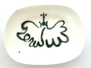 Miniature Picasso inspired ceramic dish - butterfly
