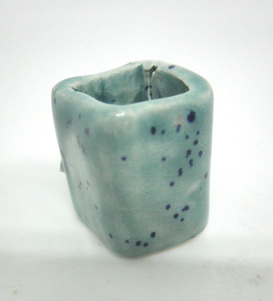 Miniature ceramic planter #2 - Speckled green