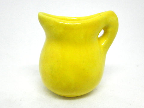 Miniature ceramic pitcher fiesta ware yellow