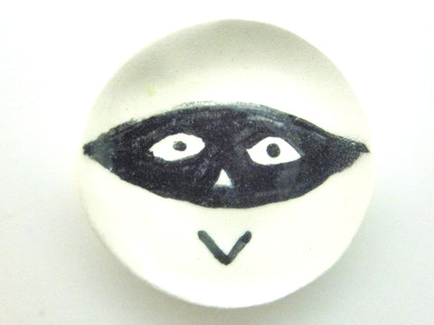 Miniature Picasso inspired small ceramic plate - mask