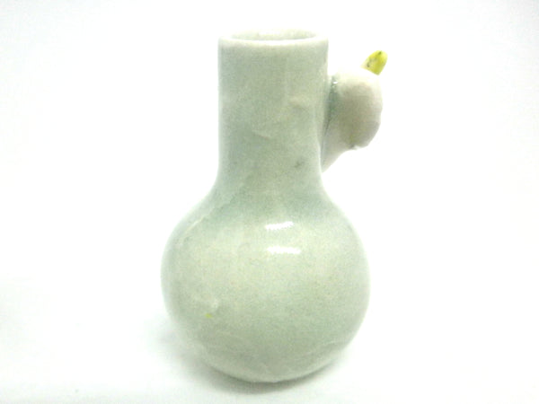 Miniature ceramic vase celadon with lilies
