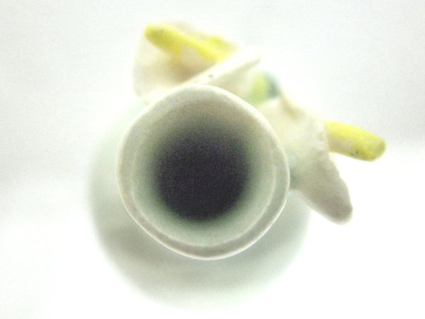 Miniature ceramic vase celadon with lilies