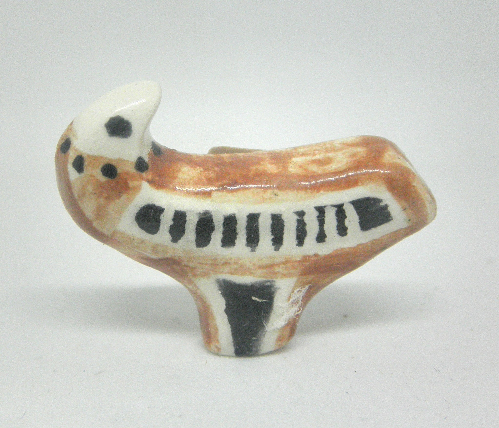 Miniature ceramic figurine stylized eagle brown