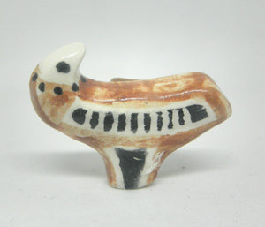 Miniature ceramic figurine stylized eagle brown