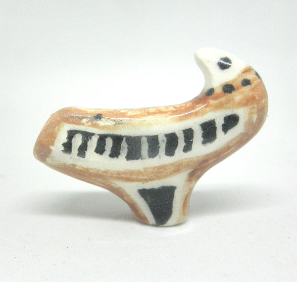 Miniature ceramic figurine stylized eagle brown
